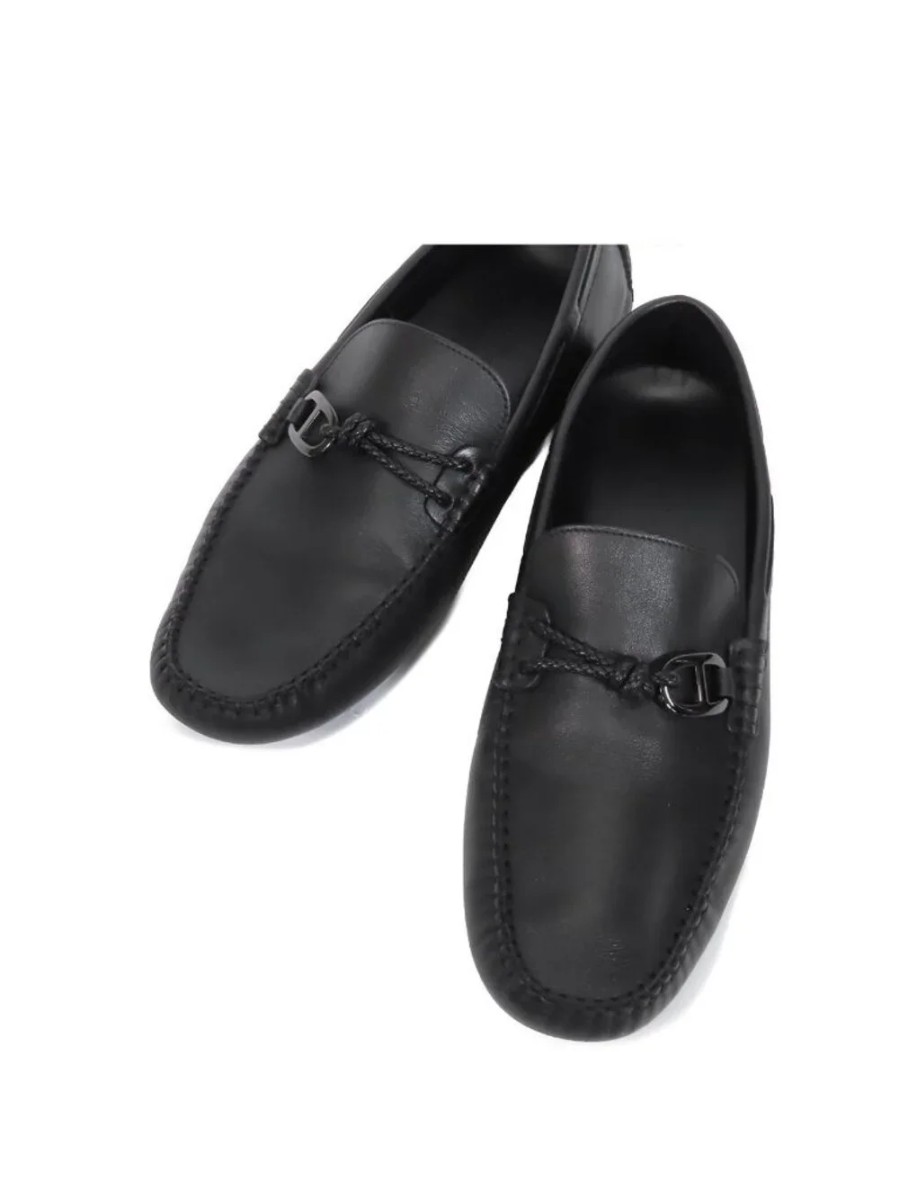 Hermes Alessandro Black Leather Driving Shoes Chaine D'Ancre Loafers
